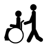 Nursing care ｜ Wheelchair ｜ Elderly housing with care ｜ Icon ｜ Illustration ｜ Free material ｜ Transparent background