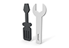 Driver / Spanner-Icon ｜ 3D ｜ Free Illustration Material