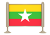 Myanmar-Flag--Icon ｜ 3D ｜ Free Illustration Material