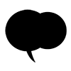 Black ｜ Speech balloon ｜ Icon ｜ Illustration ｜ Free material ｜ Transparent background