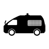 Prisoner transport vehicle ｜ Small escort vehicle ｜ Personnel transport vehicle ｜ Personnel transport vehicle --Icon ｜ Illustration ｜ Free material ｜ Transparent background