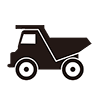 Dump truck ｜ Construction ｜ Construction ｜ Transportation ｜ Icon ｜ Illustration ｜ Free material ｜ Transparent background