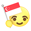 シンガポール｜国旗 - アイコン｜3D｜フリーイラスト素材